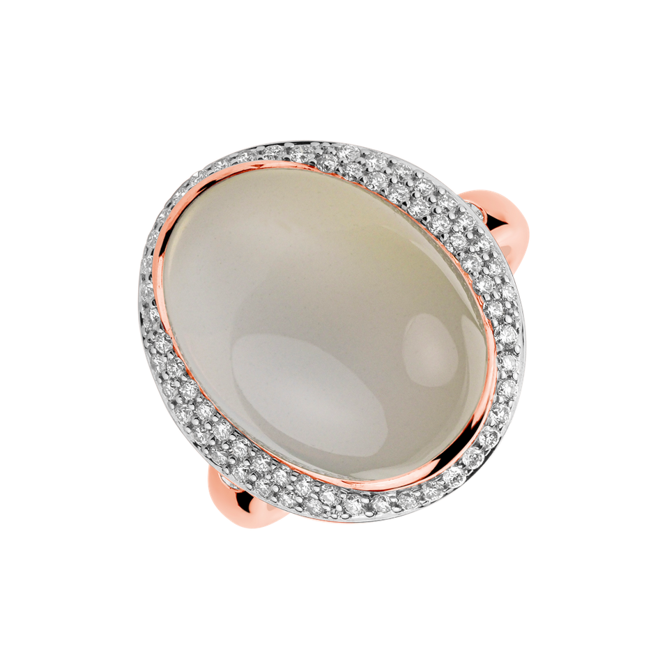 Prsteň s mesačným kameňom a diamantmi Jessamine