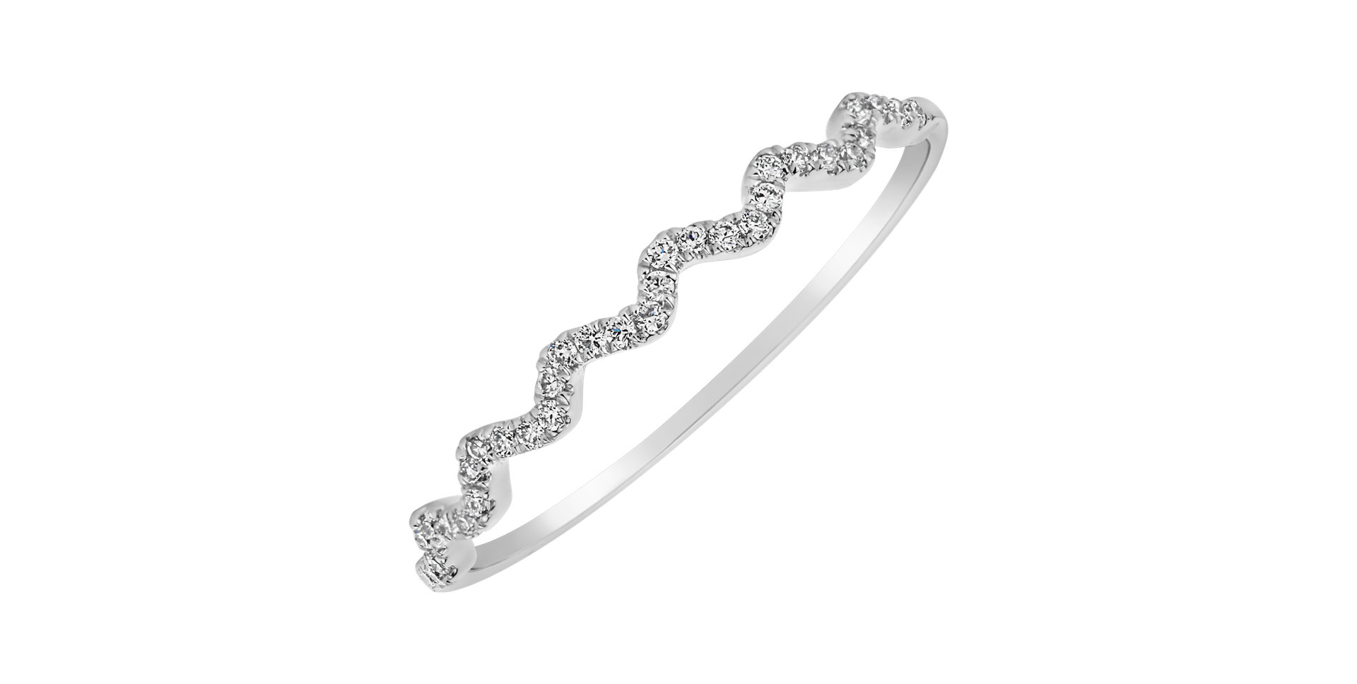 Prsteň s diamantmi Sparkling Waves