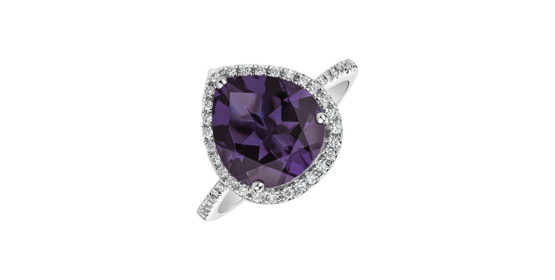 Prsteň s ametystom a diamantmi Emerald Brilliance
