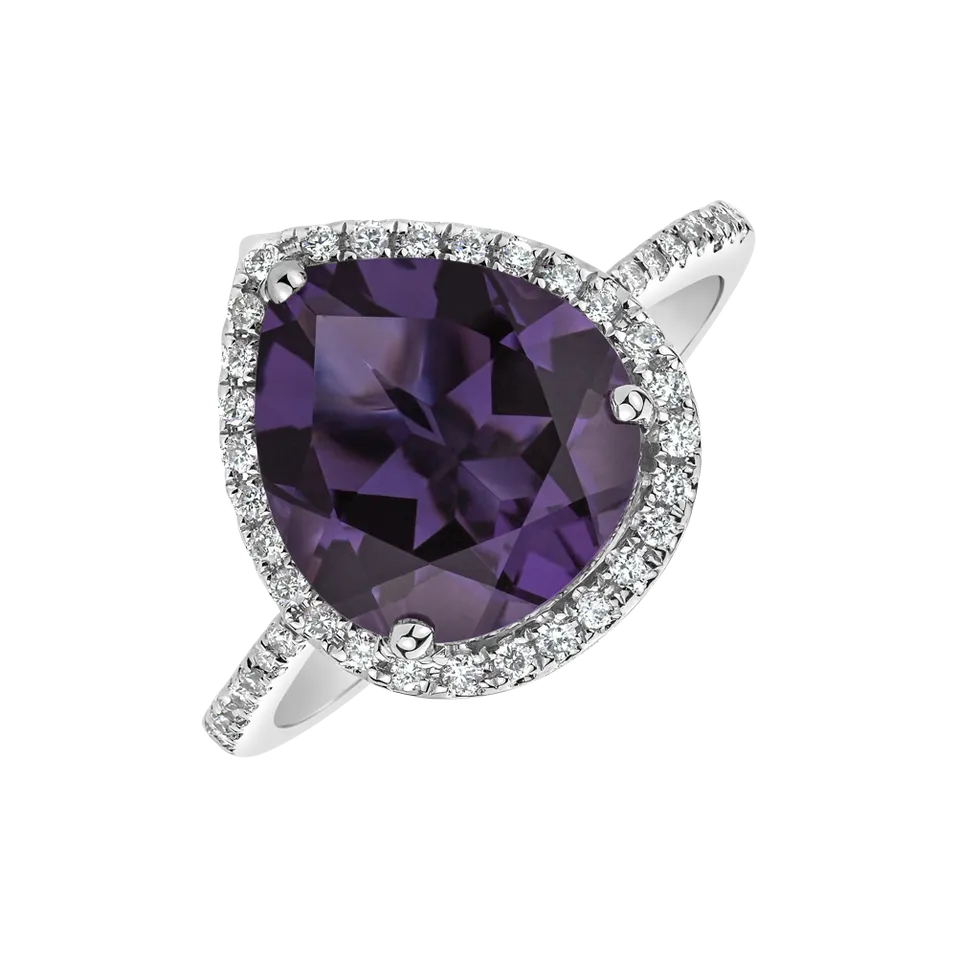 Prsteň s ametystom a diamantmi Emerald Brilliance