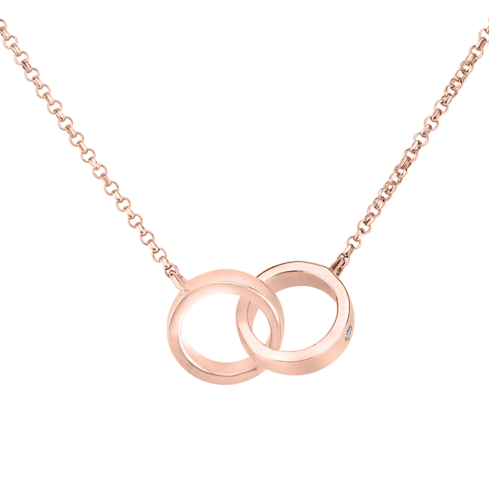 Náhrdelník s diamantom Eternal Circles