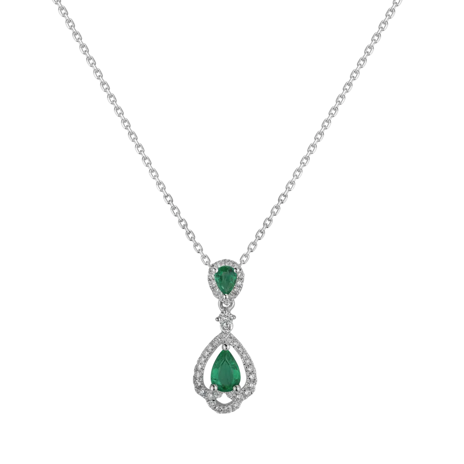 Přívěsok so smaragdmi a diamantmi Royal Delight