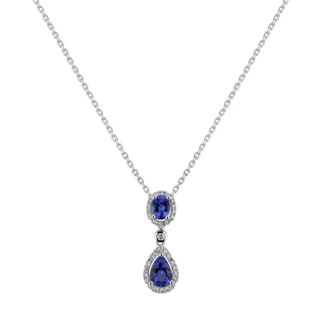 Přívěsok s tanzanitmi a diamantmi Personal Charm