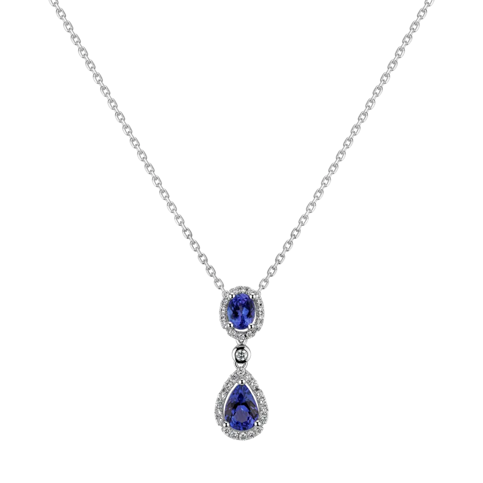 Přívěsok s tanzanitmi a diamantmi Personal Charm