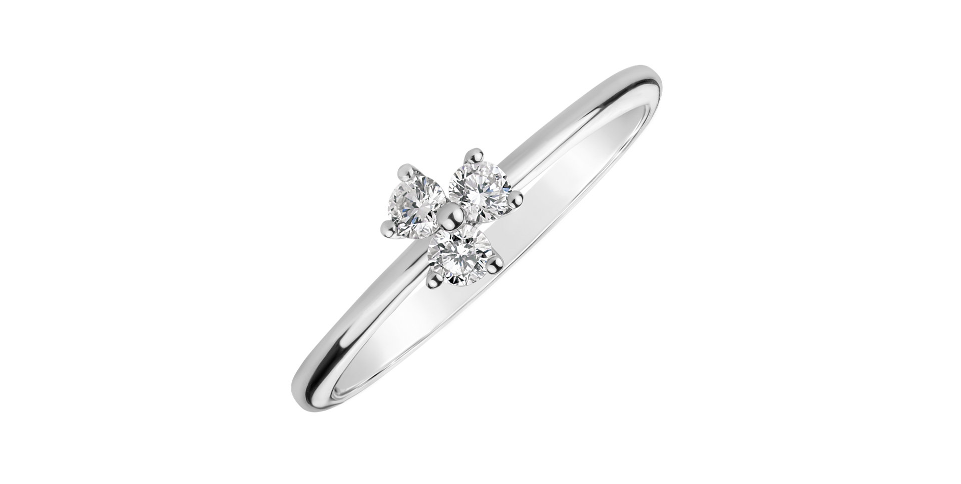 Prsteň s diamantmi Shiny Trefoil