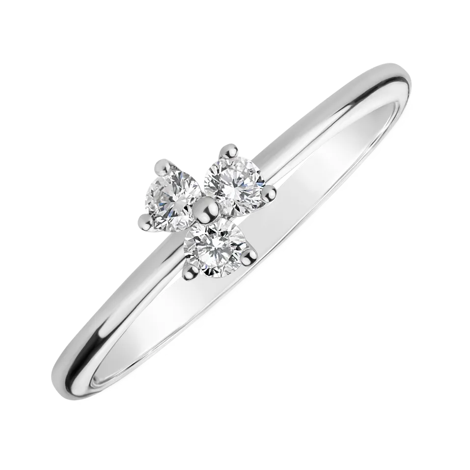 Prsteň s diamantmi Shiny Trefoil