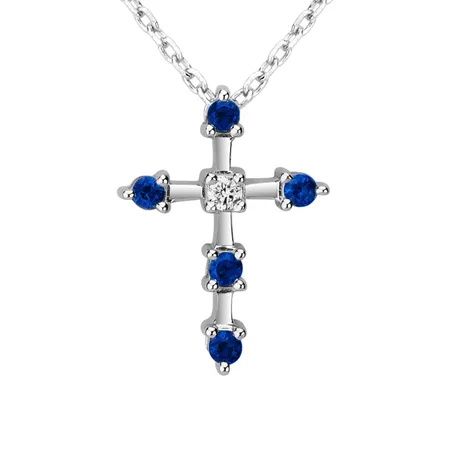 Náhrdelník s diamantom a zafírmi Sparkling Cross