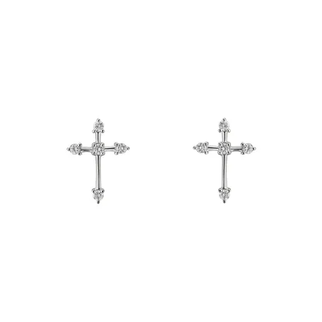 Náušnice s diamantmi Passion Cross