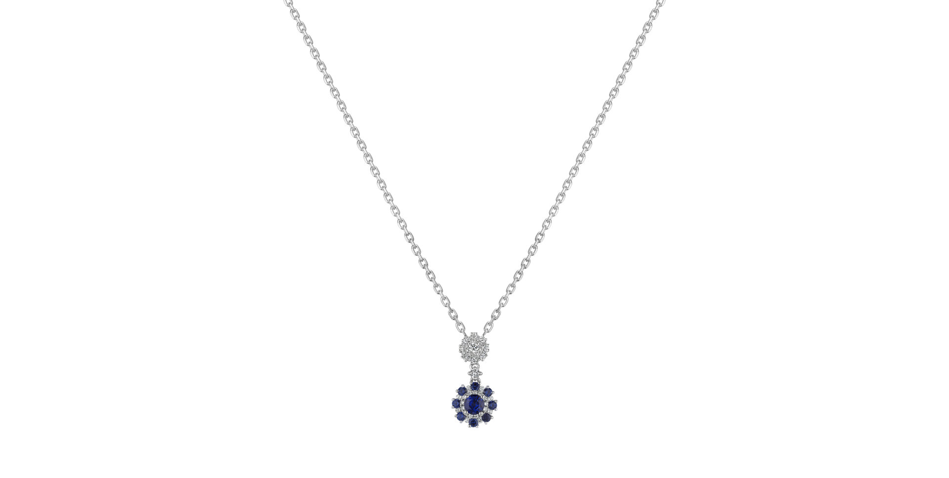 Přívěsok s diamantmi a zafírmi Euphoric Bloom