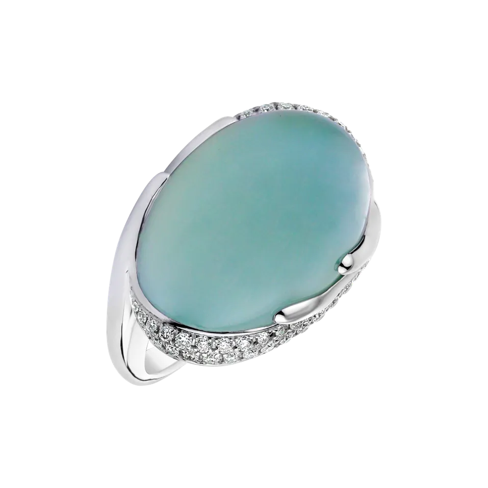 Prsteň s chalcedonom a diamantmi Gem Miracle