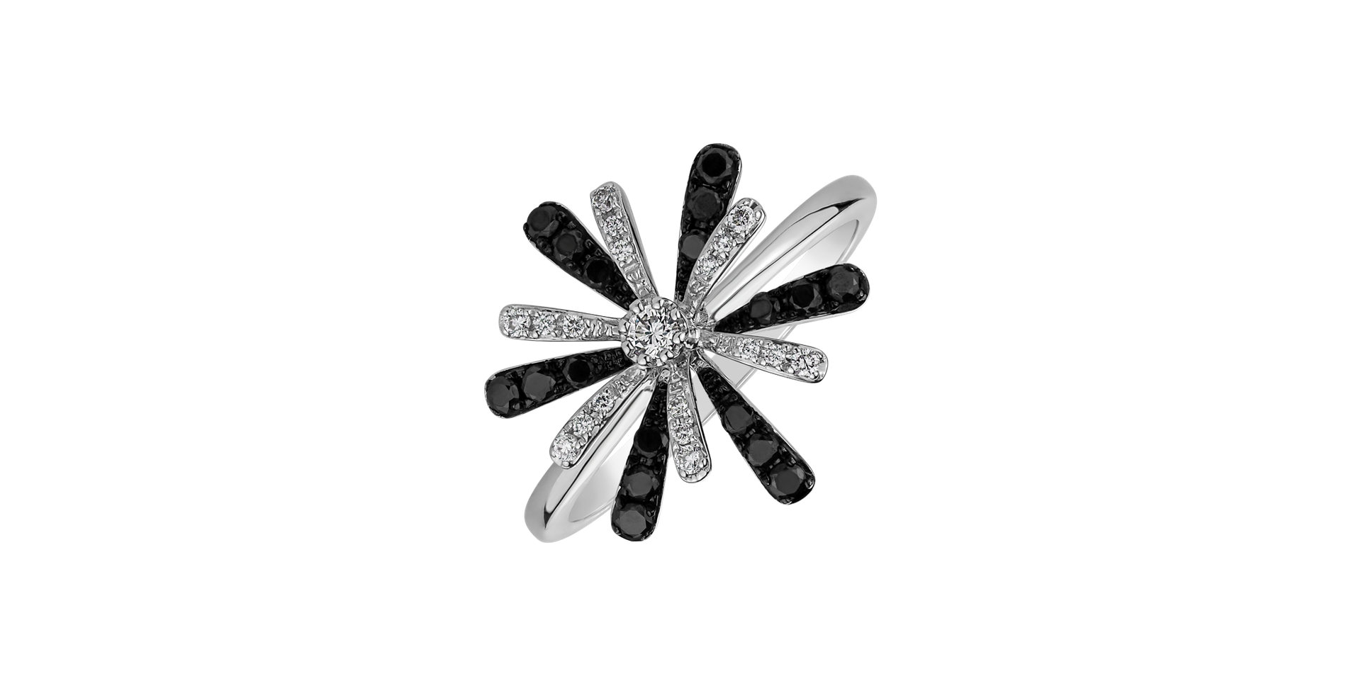 Prsteň s čiernymi a bielymi diamantmi Heavy Grey