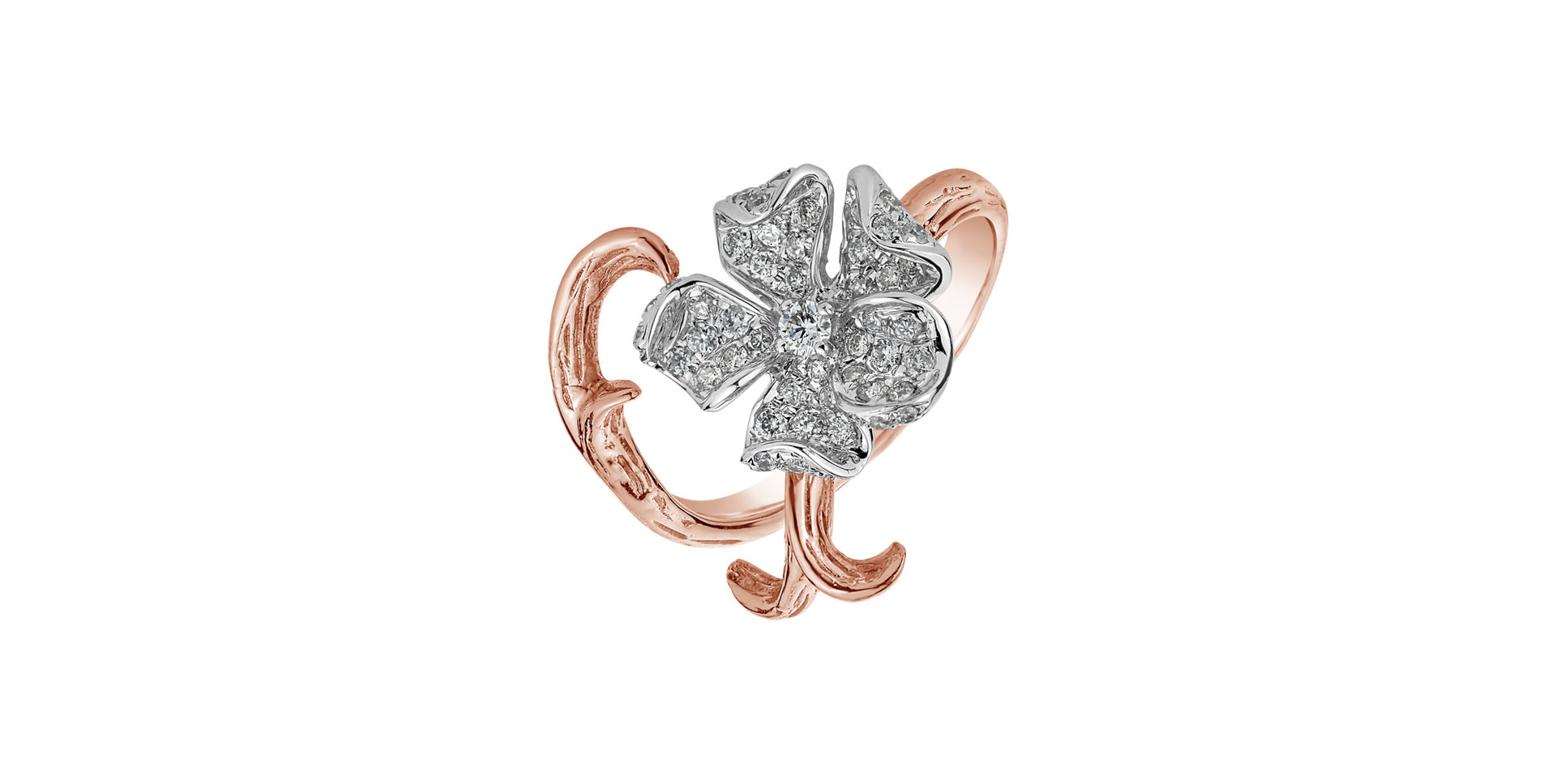Prsteň s diamantmi Rose Latte