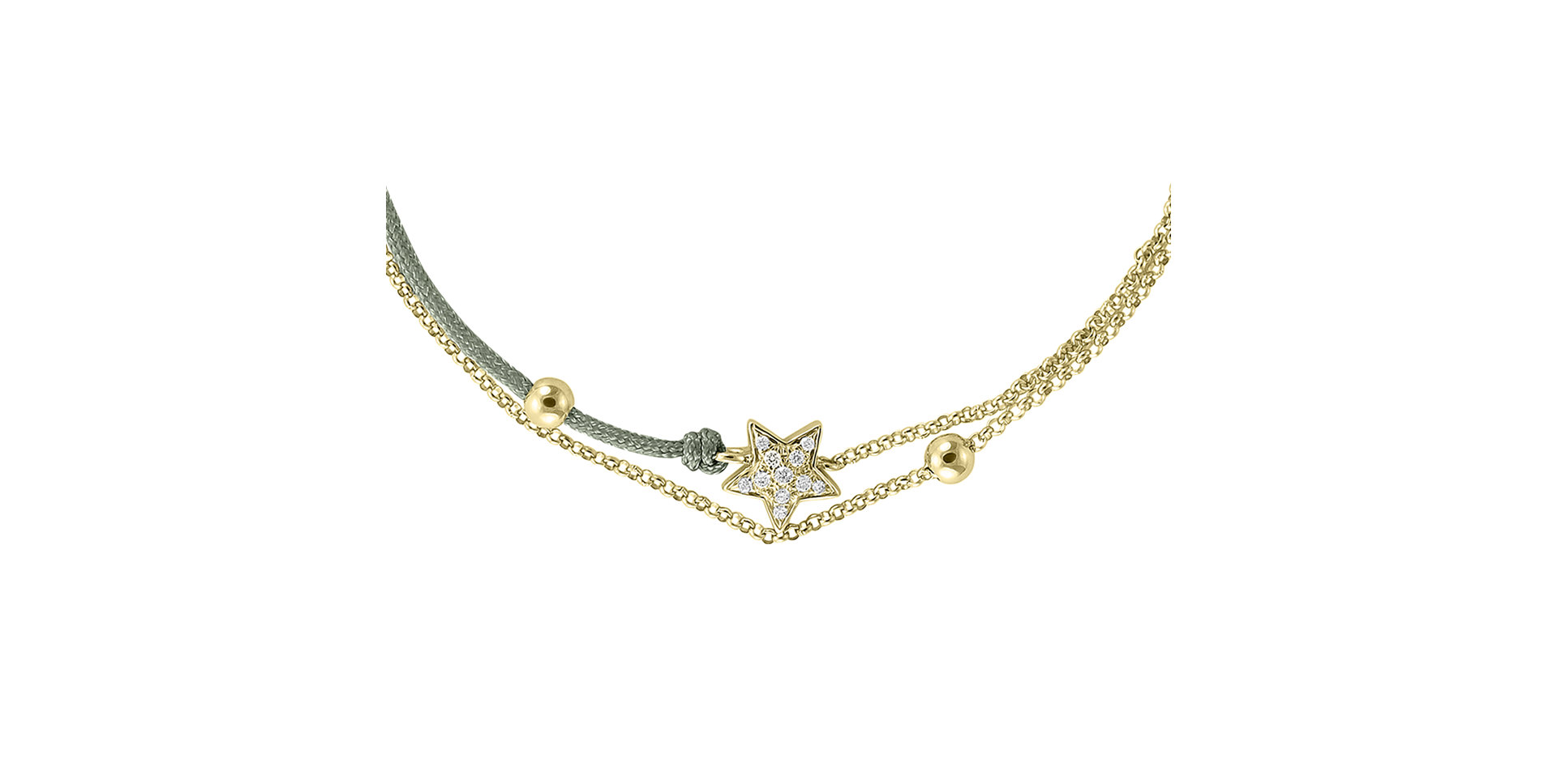 Diamantový náramok so šnúrkou Dream Message