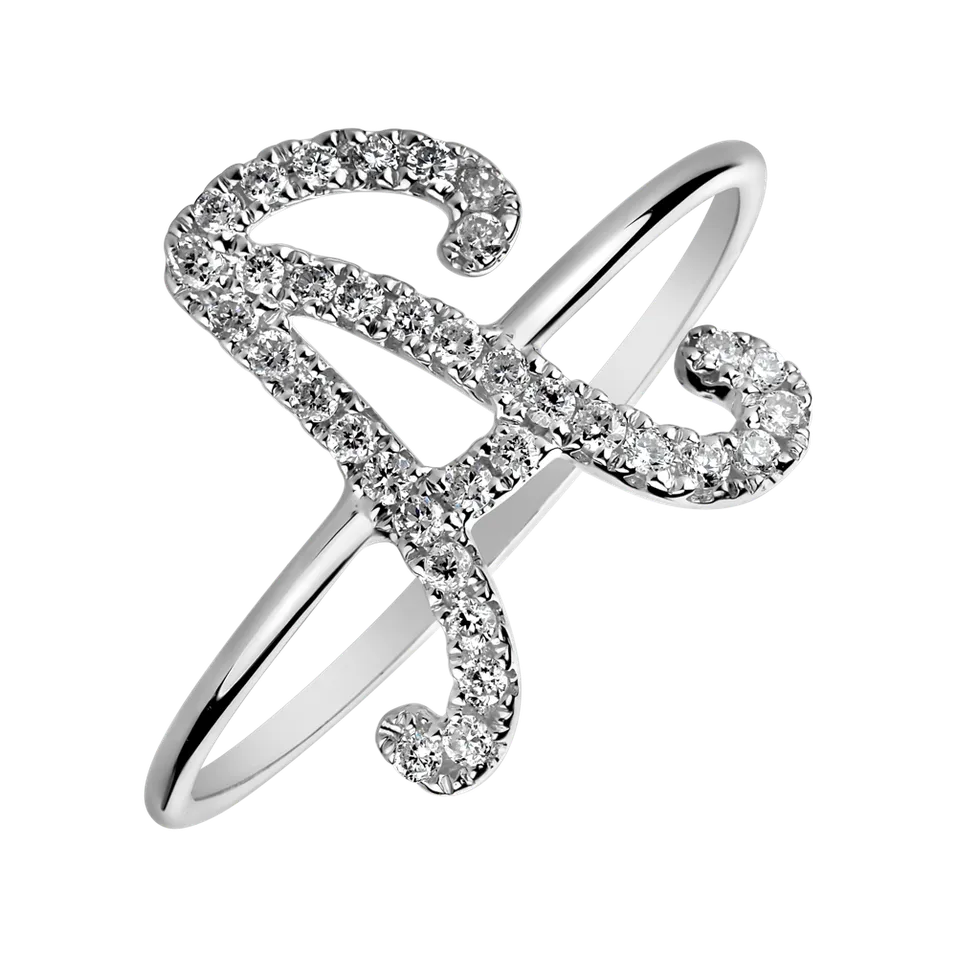 Prsteň s diamantmi Curly Glittery A