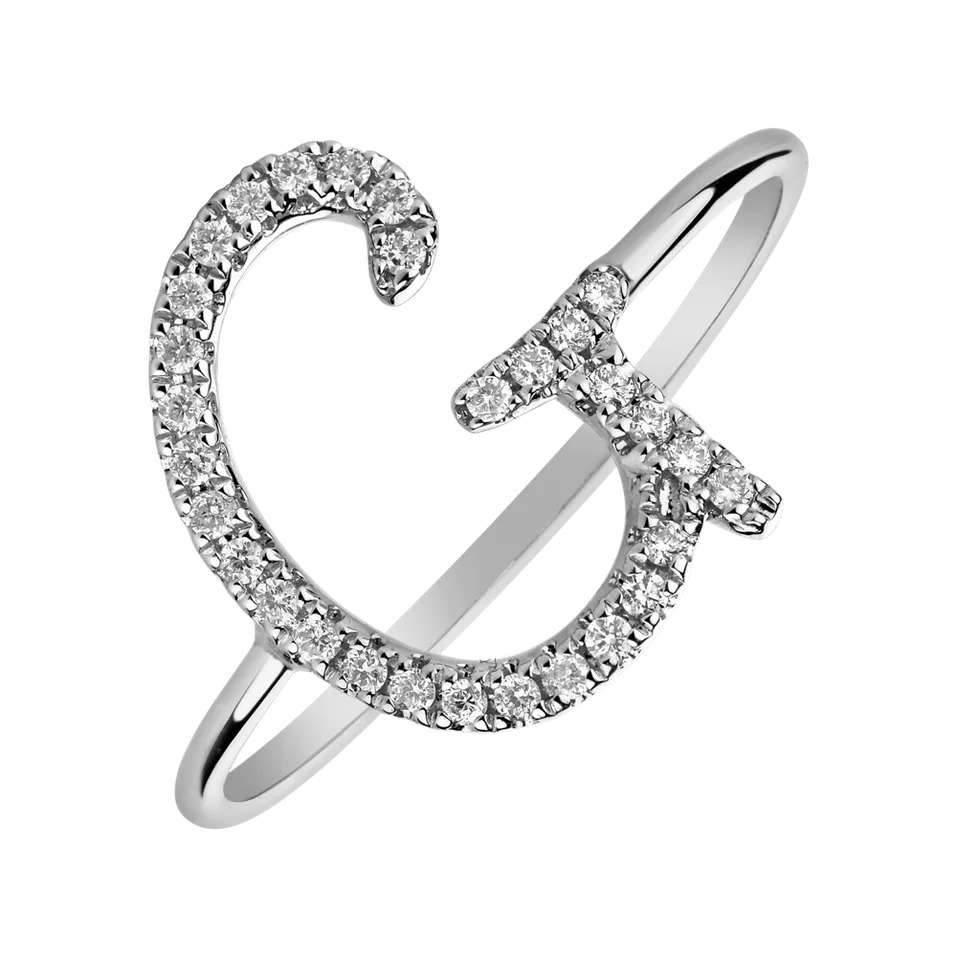 Prsteň s diamantmi Curly Glittery G