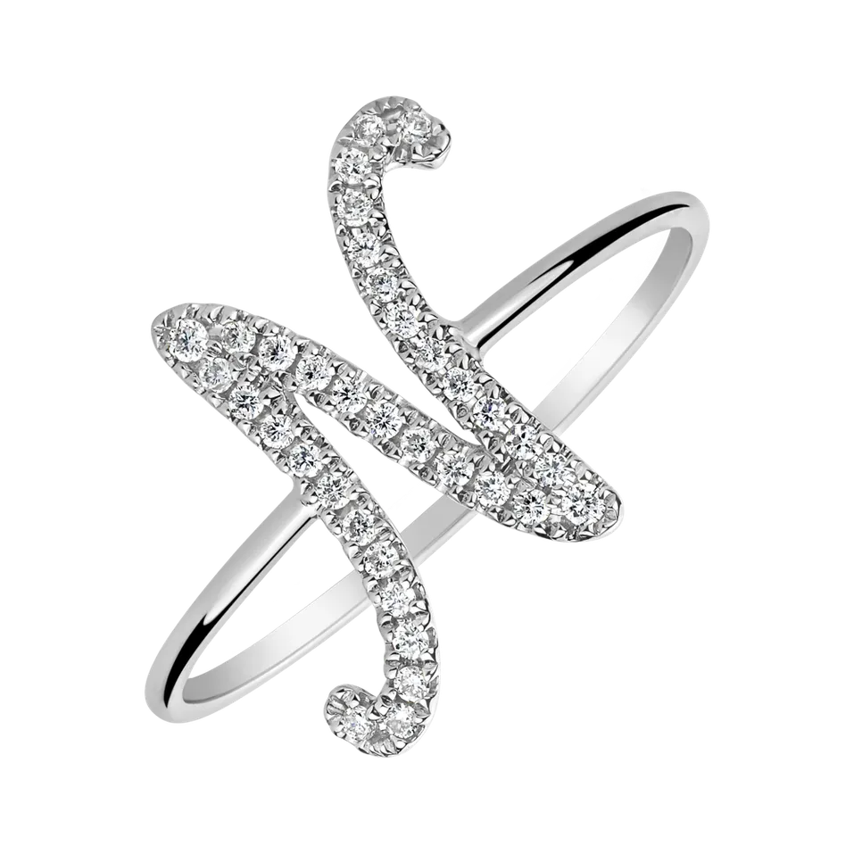 Prsteň s diamantmi Curly Glittery N