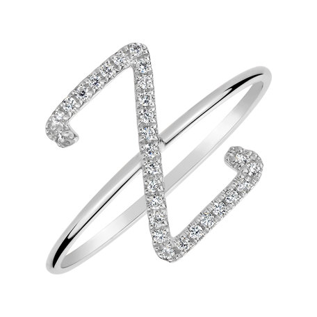Prsteň s diamantmi Curly Glittery Z