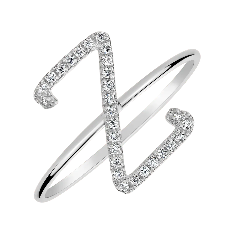 Prsteň s diamantmi Curly Glittery Z