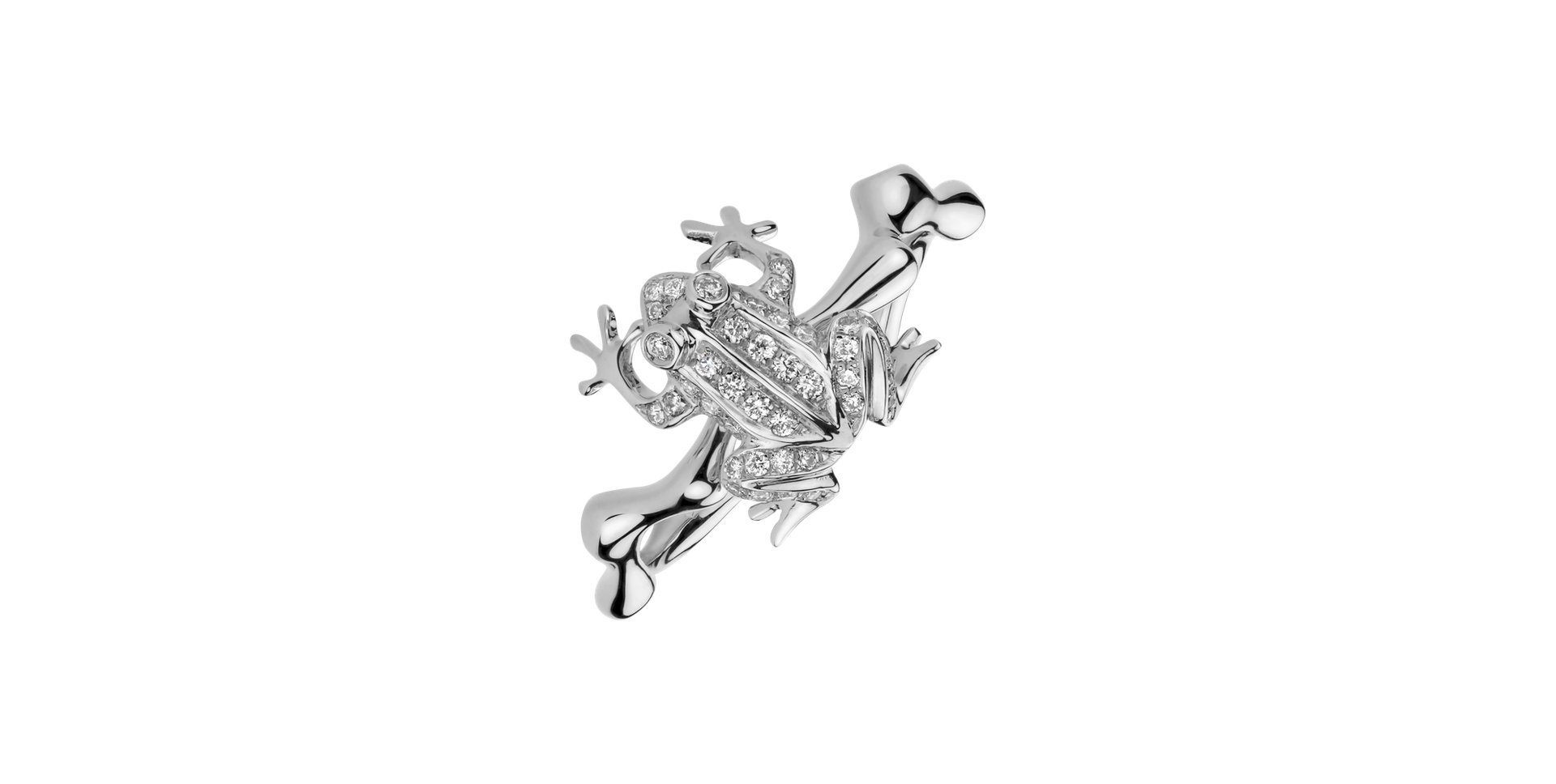 Prsteň s diamantmi Noble Frog