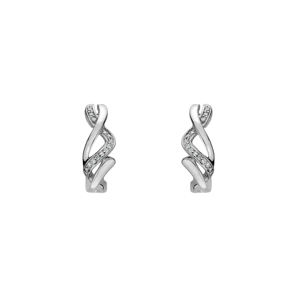 Náušnice s diamantmi Joyful Ribbon