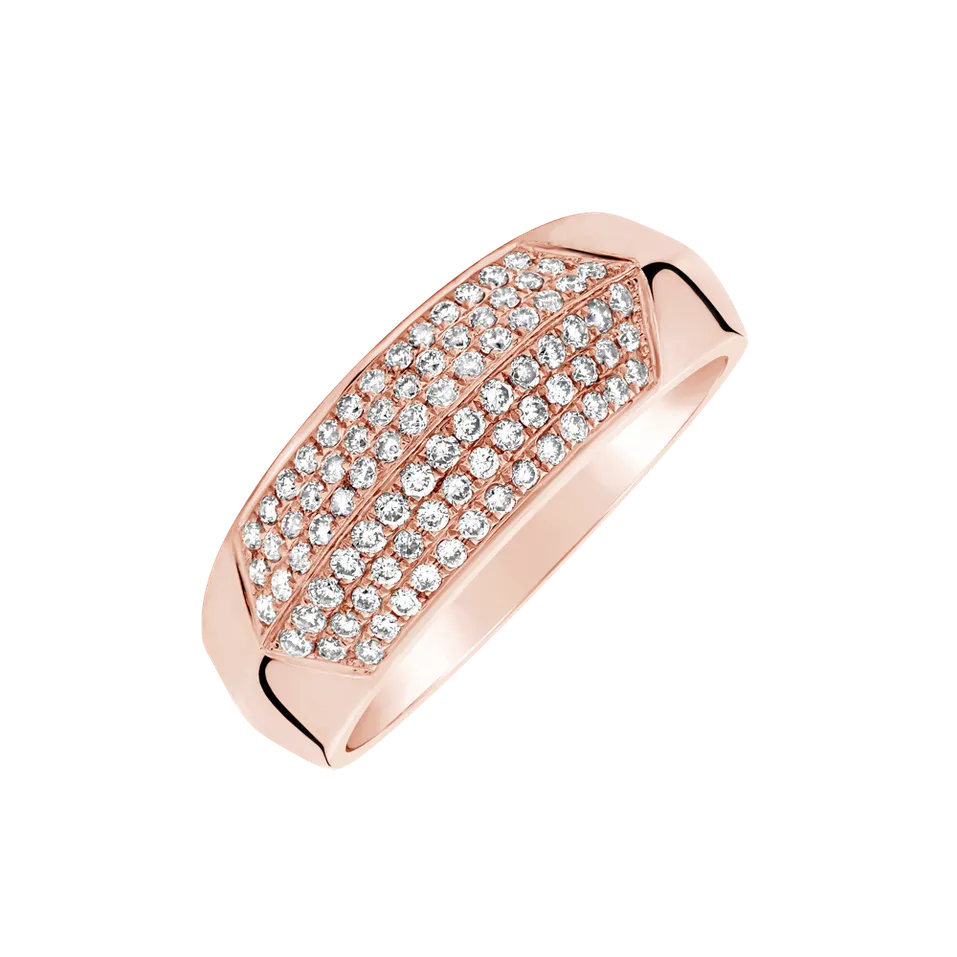 Prsteň s diamantmi Shiny Button