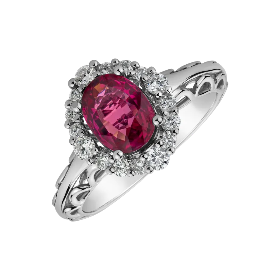 Prsteň s rubínom a diamantmi Netharion