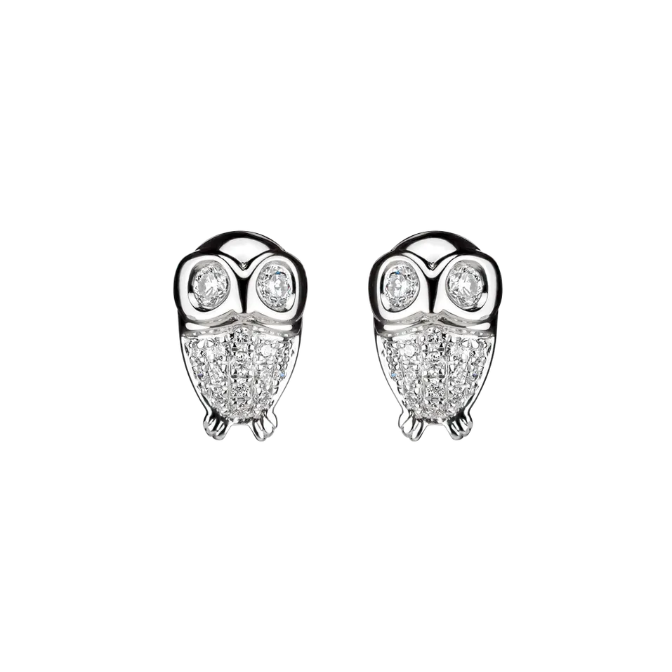Náušnice s diamantmi Bright Owl