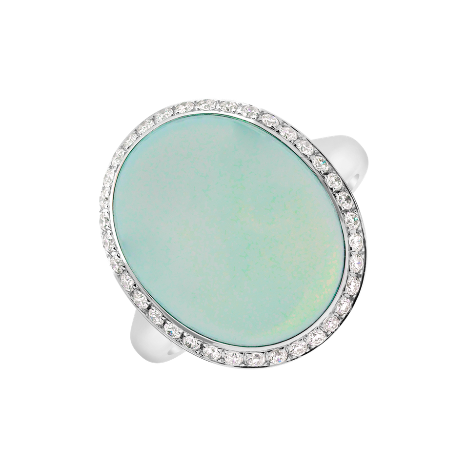 Prsteň s chalcedonom a diamantmi Gem Sparkle