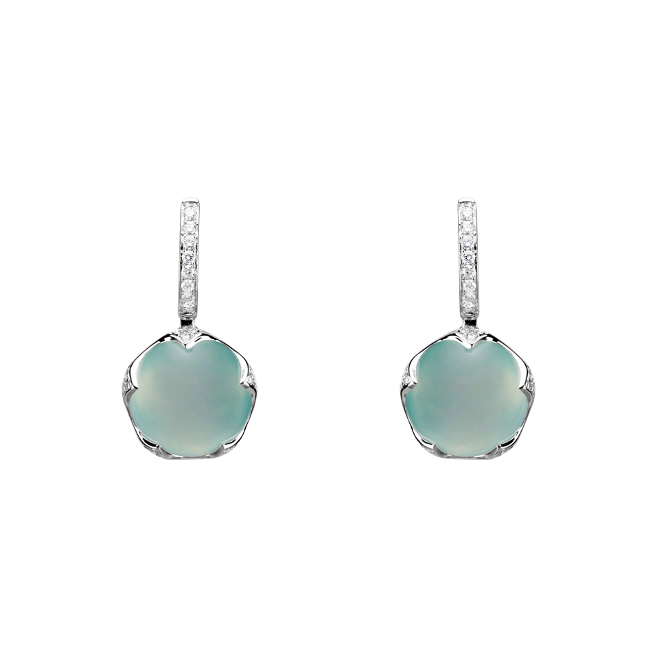 Náušnice s chalcedonom a diamantmi Vivid Blossom