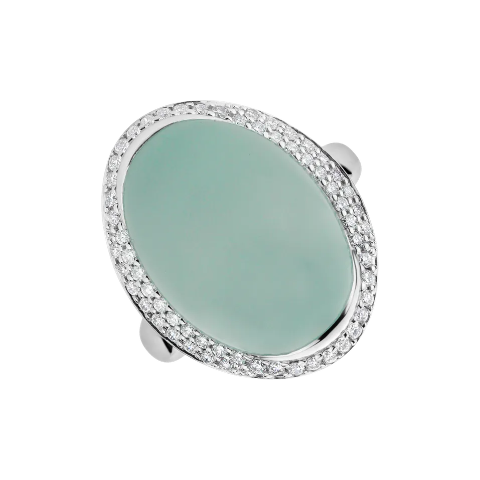 Prsteň s chalcedonom a diamantmi Blossom Gem