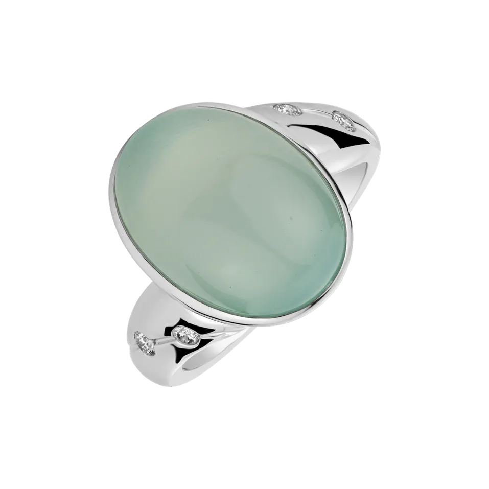 Prsteň s chalcedonom a diamantmi Gem Spirit