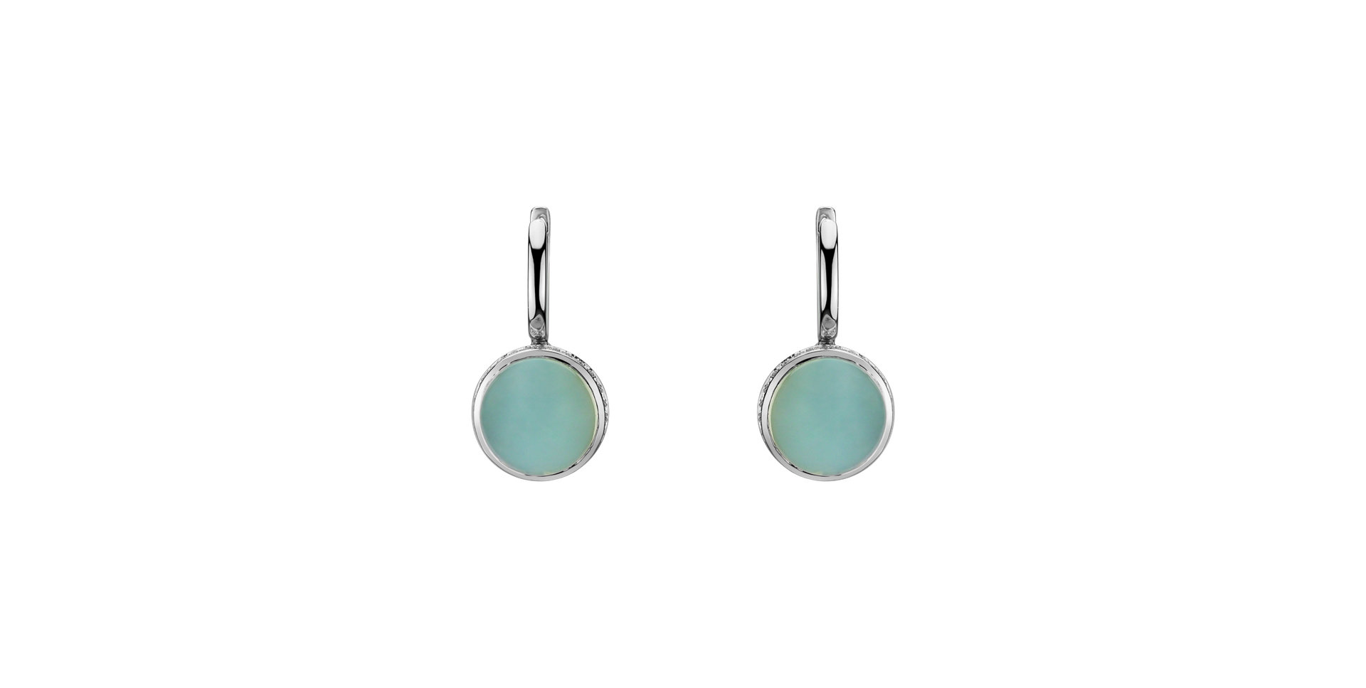 Náušnice s chalcedonom a diamantmi Mellow Blossom
