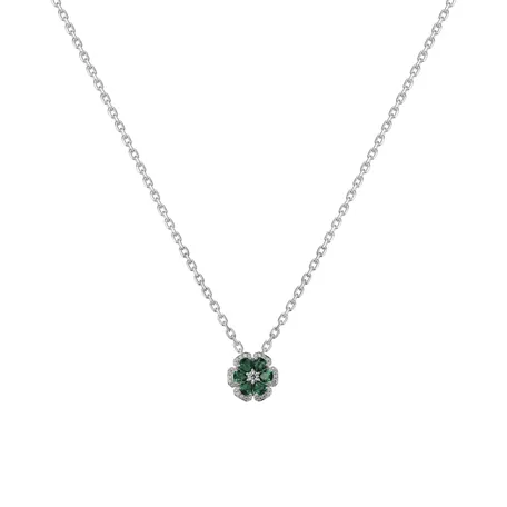Přívěsok s diamantmi a smaragdmi Emerald Lady