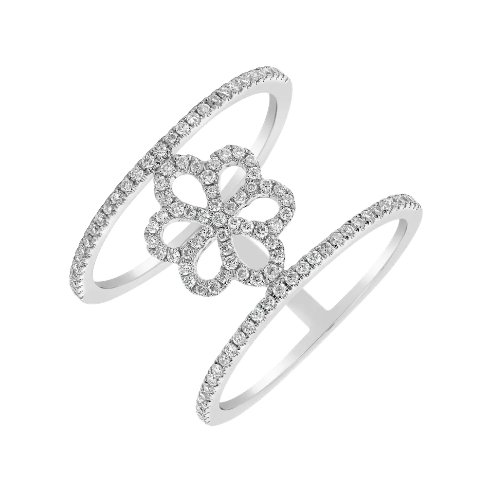 Prsteň s diamantmi Glamour Flower