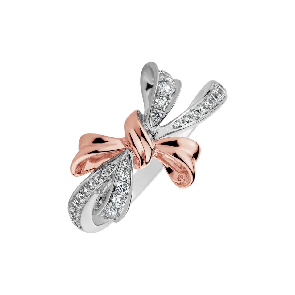Prsteň s diamantmi Lovely Bow