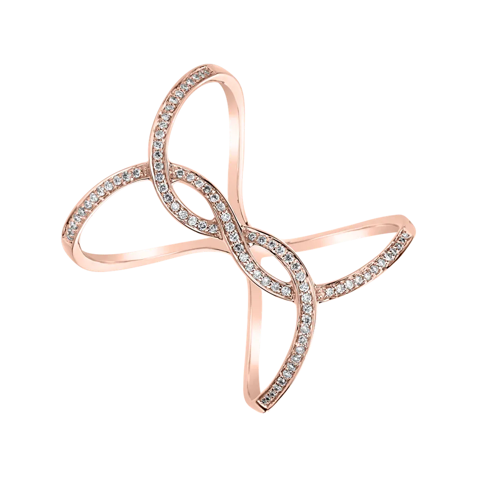 Prsteň s diamantmi Double Infinity