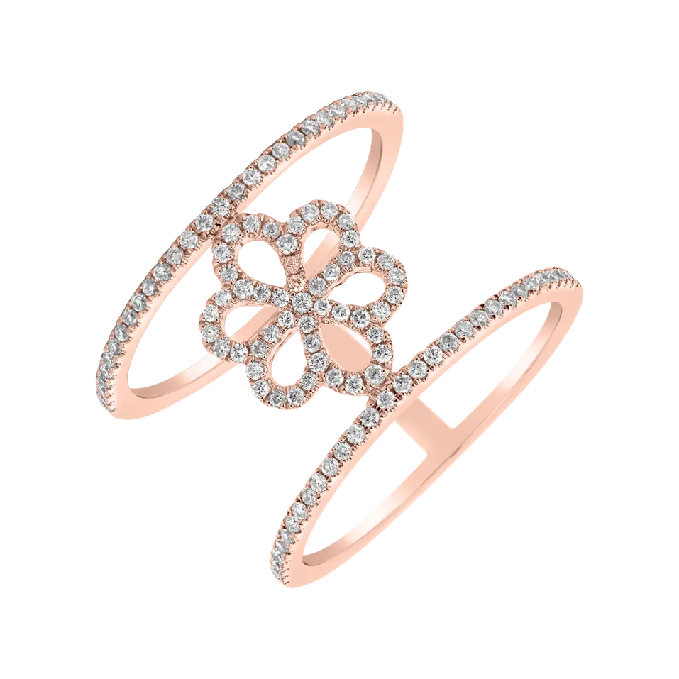 Prsteň s diamantmi Glamour Flower