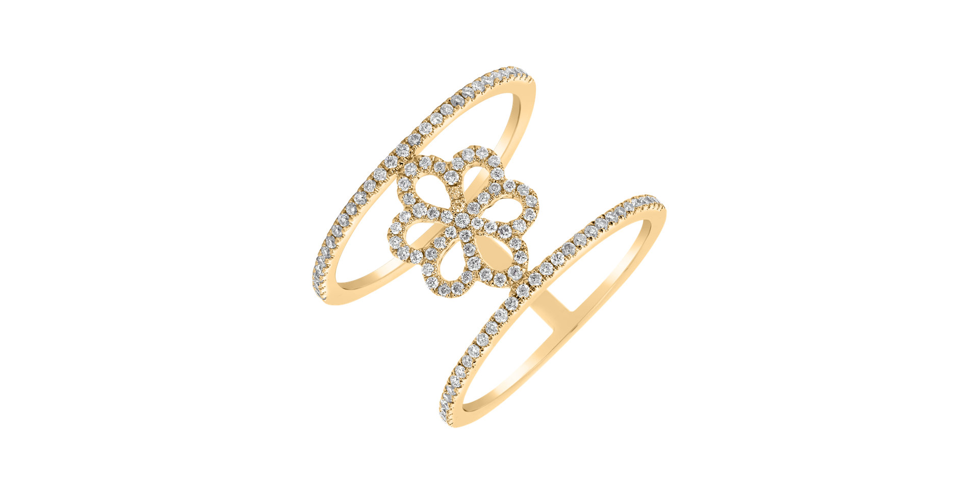 Prsteň s diamantmi Glamour Flower