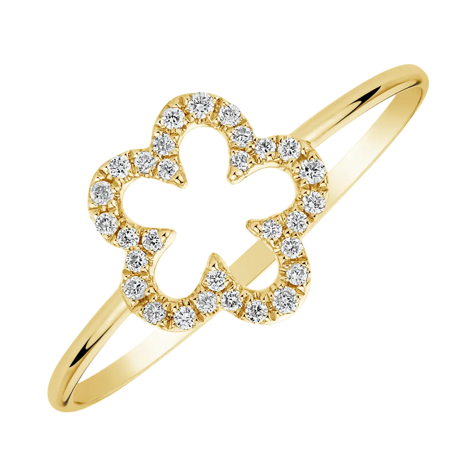 Prsteň s diamantmi Glamour Flower