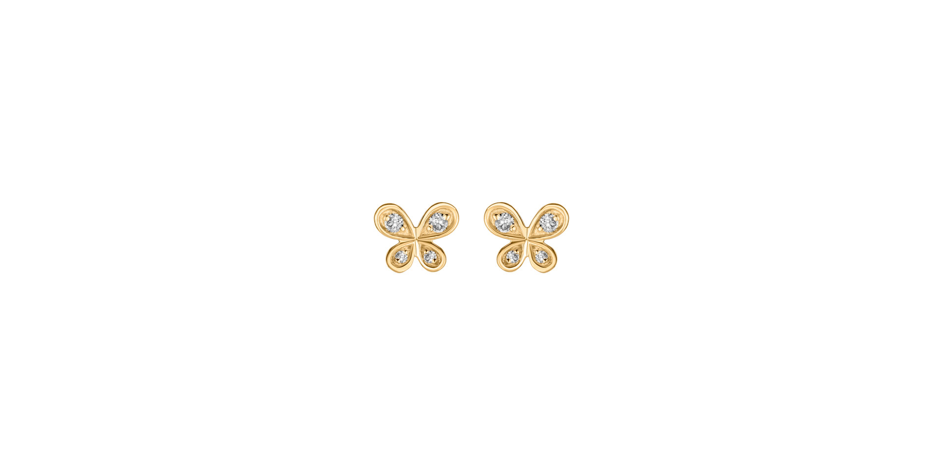 Náušnice s diamantmi Butterfly