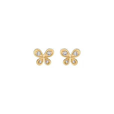 Náušnice s diamantmi Butterfly