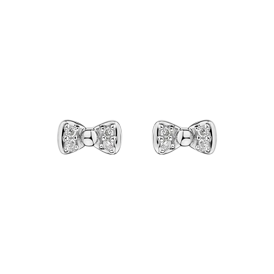 Náušnice s diamantmi Endless Bow