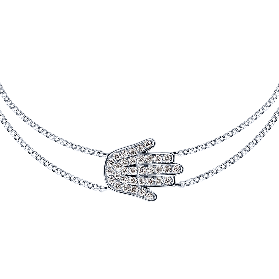 Náramok s diamantmi Hand of Fatima