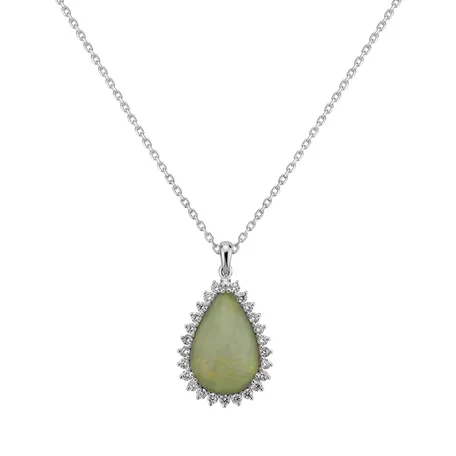 Přívěsok s opálom a diamantmi Royal Pear