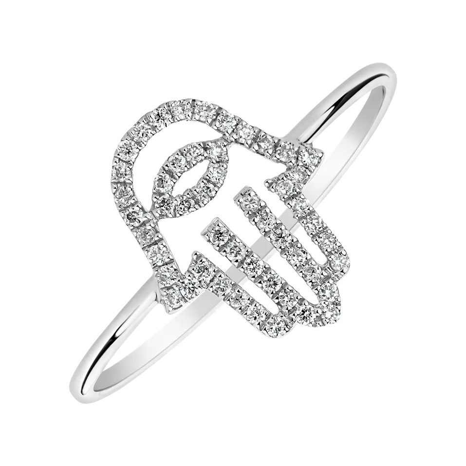 Prsteň s diamantmi Hamsa