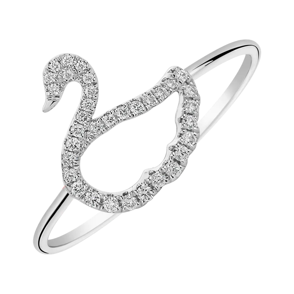 Prsteň s diamantmi Swan