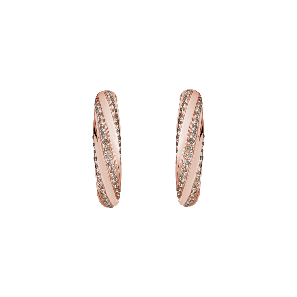 Náušnice s hnedými diamantmi Joyful Energy