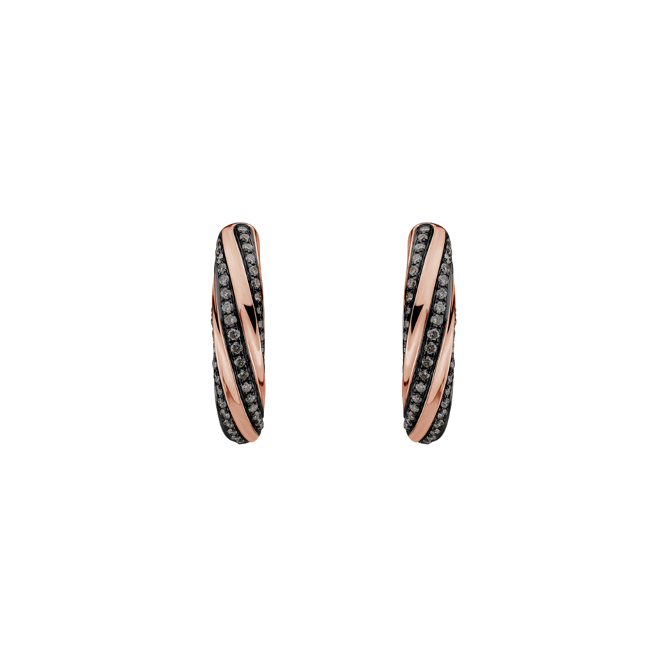 Náušnice s hnedými diamantmi Joyful Energy