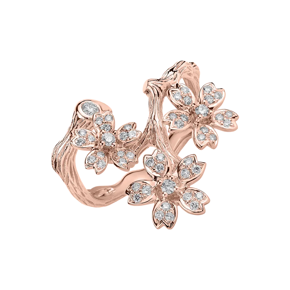 Prsteň s diamantmi Flower Feeling