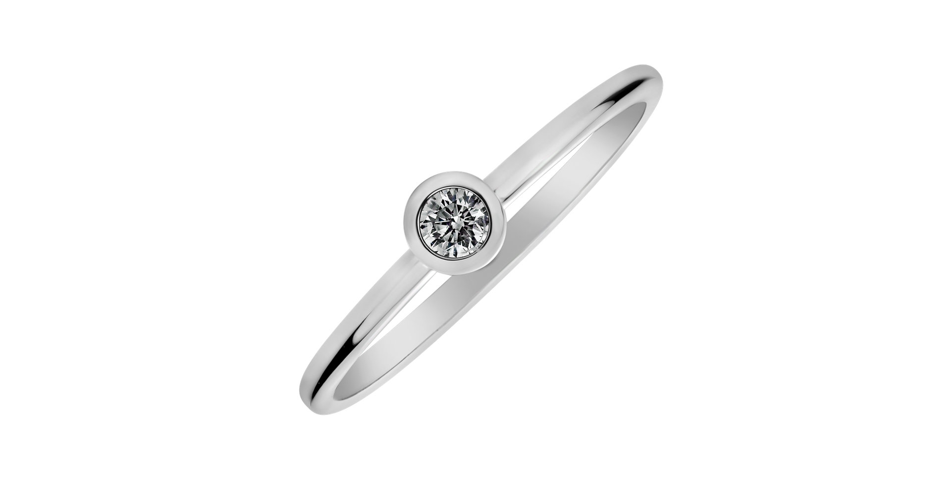 Prsteň s diamantom Glossy Dots